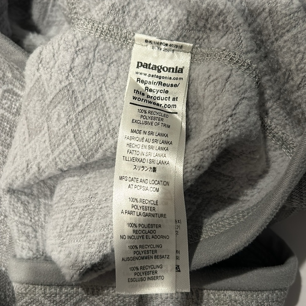PATAGONIA Women's Better Sweater 1/4-Zip Fleece Frozen Jacquard Gray Size Medium - Picture 10 of 11